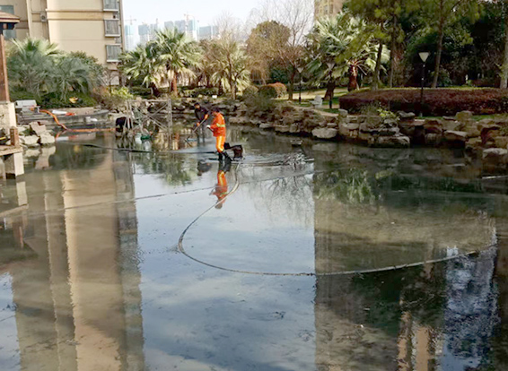 修水景观池淤泥清理